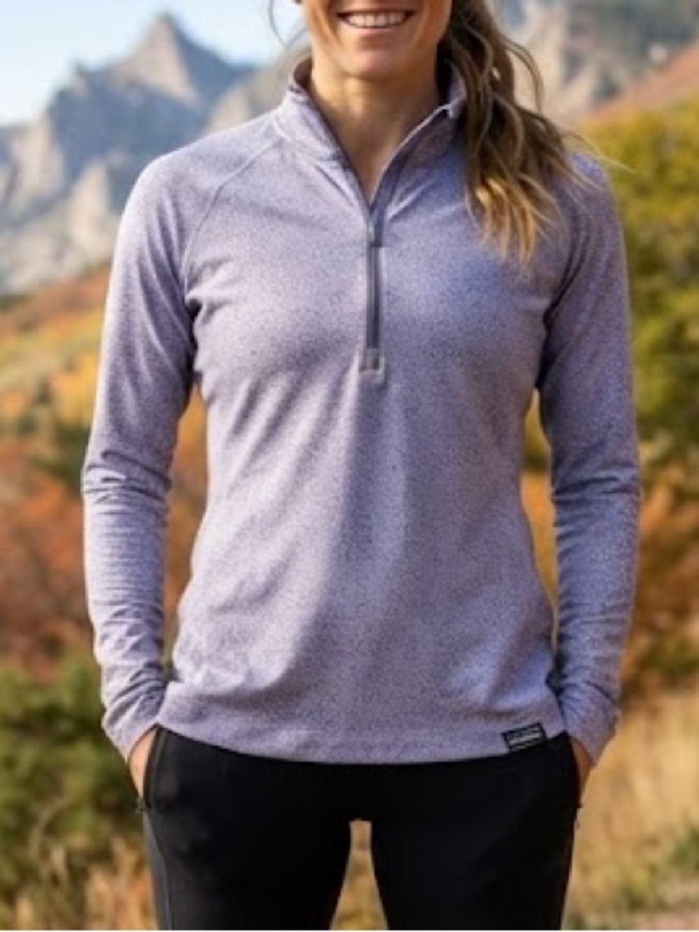 Patagonia Lavender Half-Zip Performance Top Sz M